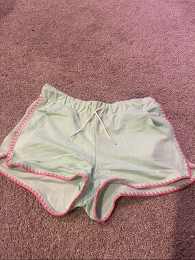 Old Navy Mint Green Athletic Shorts with Pink Trim